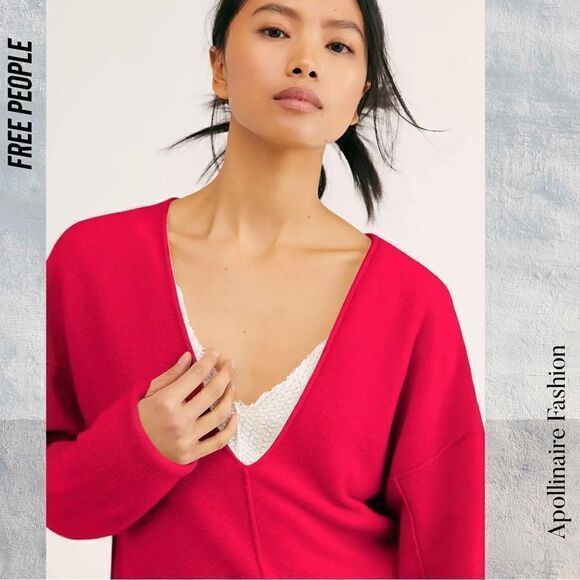 FREE PEOPLE SOLITARE CASHMERE SWEATER IN PINK ROSE NWT SMALL - Picture 3 of 6